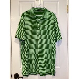 RLX Ralph Lauren Men's Green Navy Stripe Golf Polo Shirt The Phoenician Club XXL